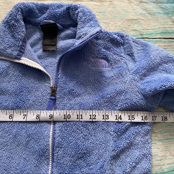 The North Face Girls Medium 10-12 Blue Fuzzy Osito Full Zip Fleece Jacket - Picture 8 of 9